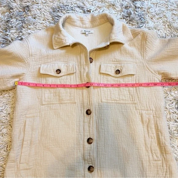 Madewell Women’s Waffleback Branner 100% Cotton Shirt Jacket Size Medium - Picture 13 of 14